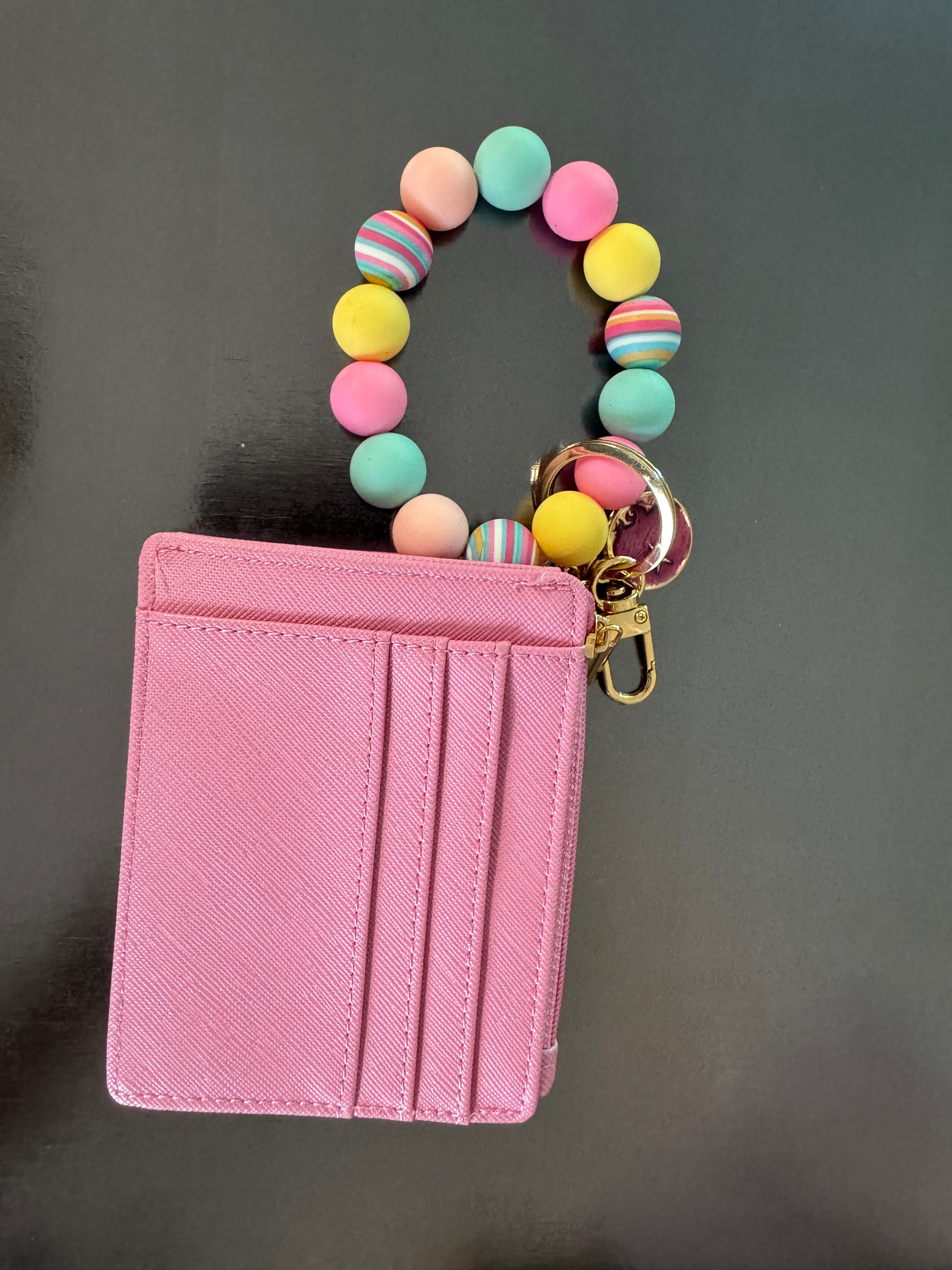 Luxe Stretch Wristlet & Pink Leather Wallet – 8"
