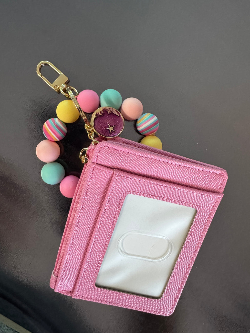 Luxe Stretch Wristlet & Pink Leather Wallet – 8"