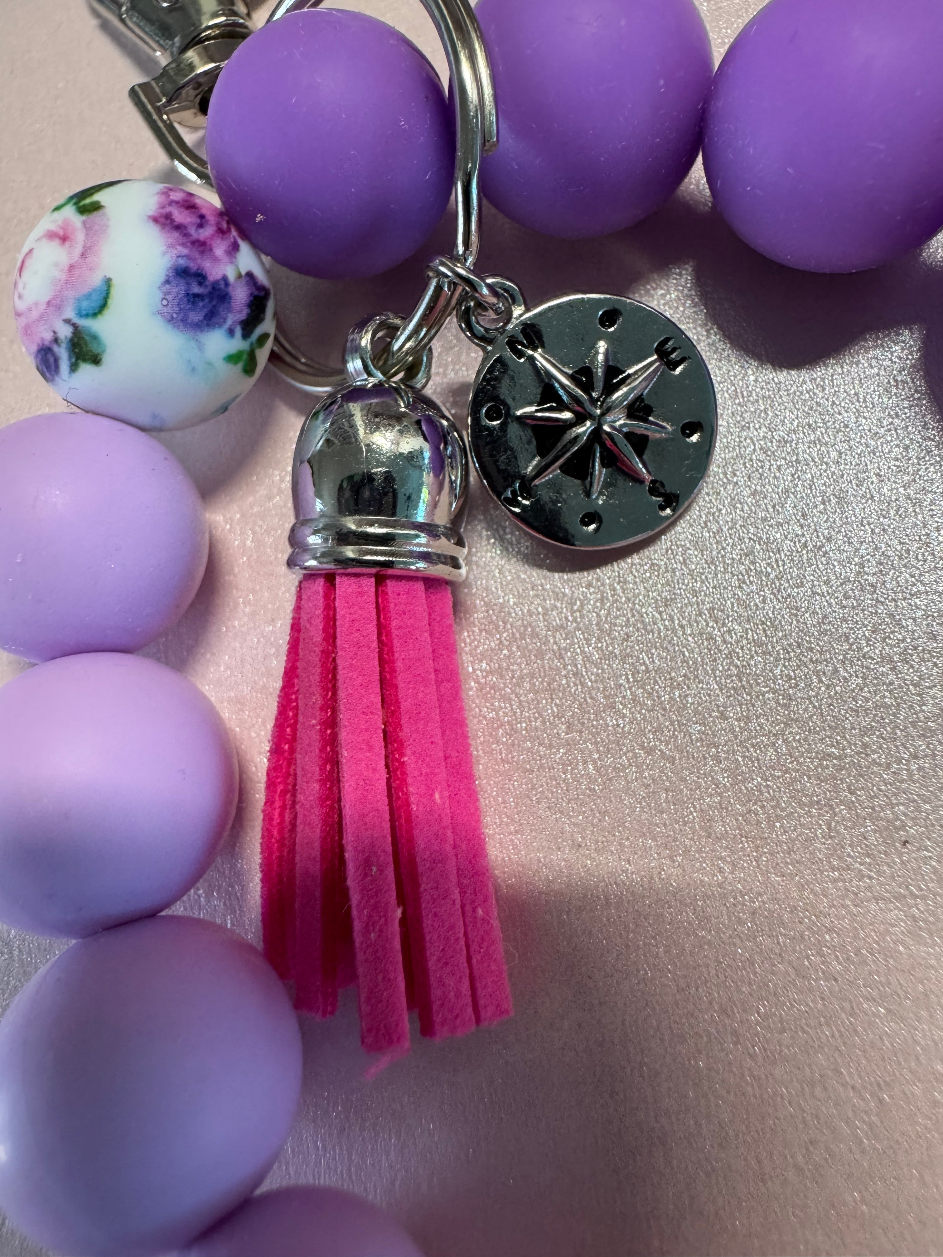 Luxe Pink, Purple & Floral Corded Wristlet – 10"