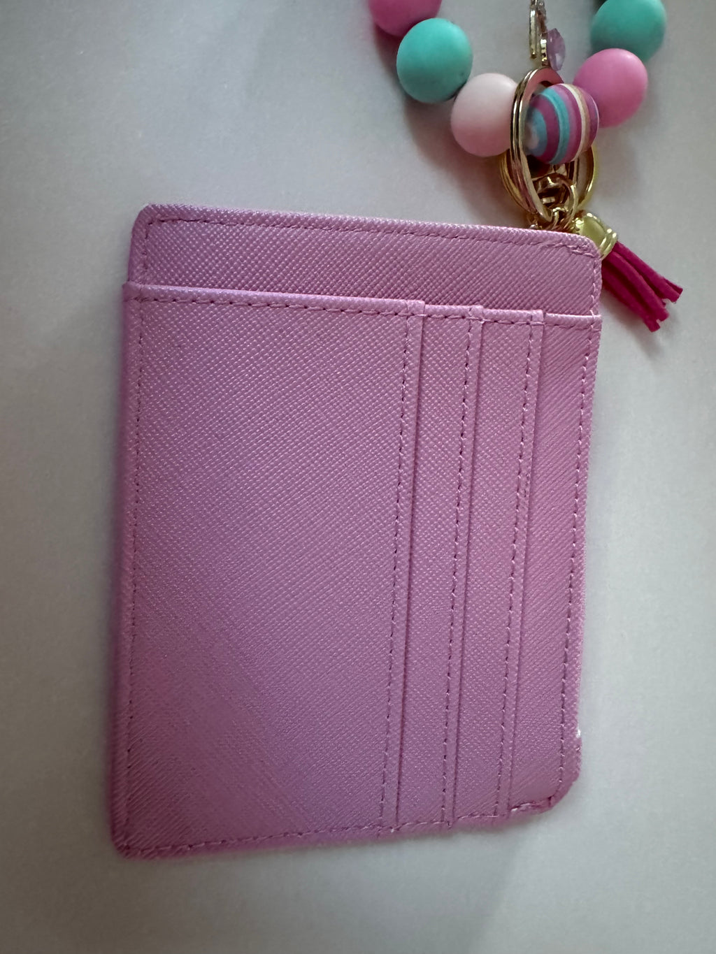 Luxe Pink Leather Wallet & Wristlet Set