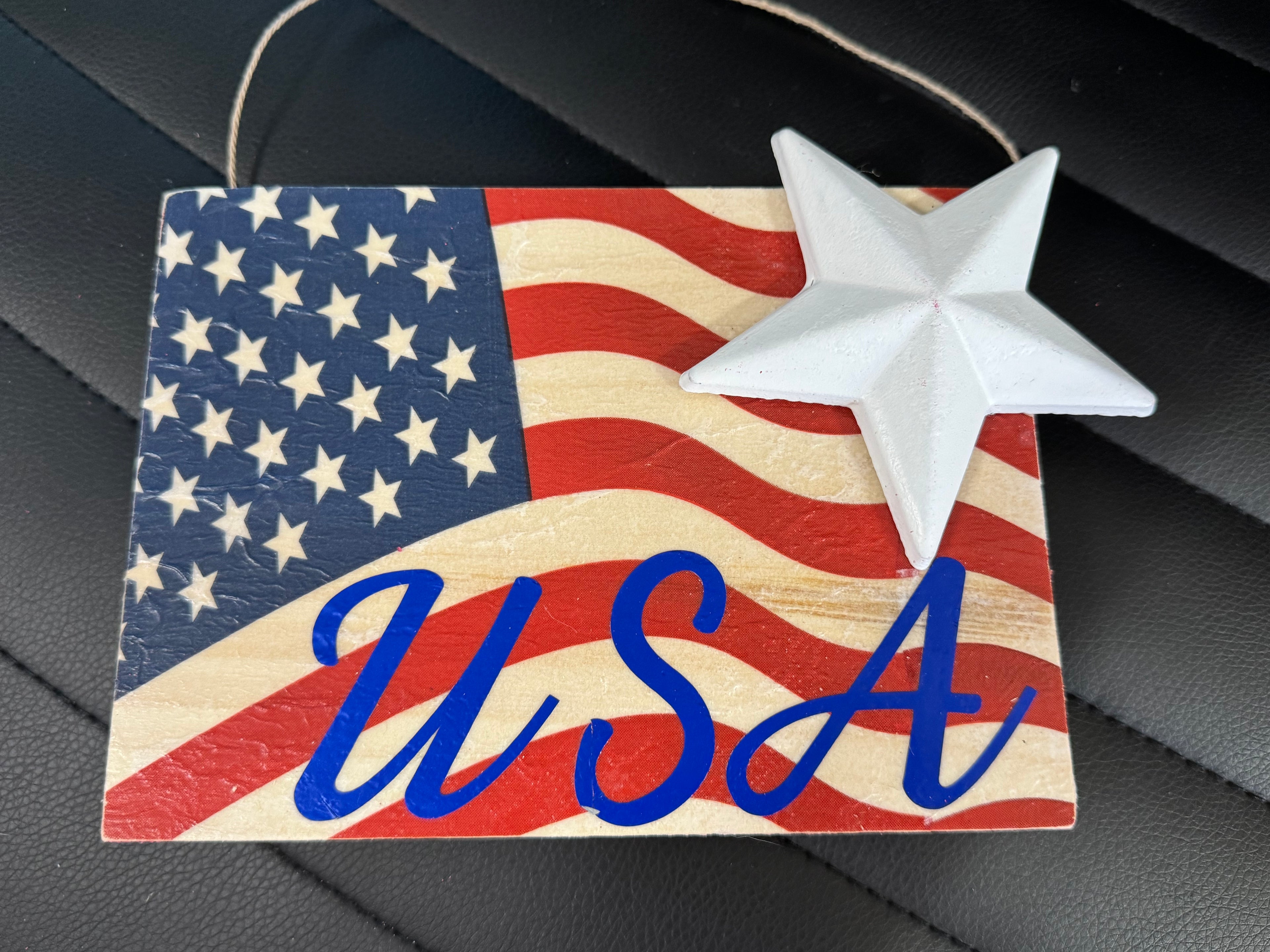 Patriotic Wooden Plaque – “USA”